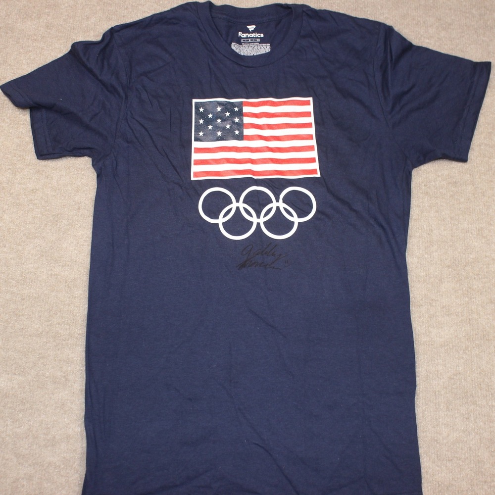 Fanatics Team USA Olympic American Flag T-Shirt Mens Small‎ Navy Blue Cotton